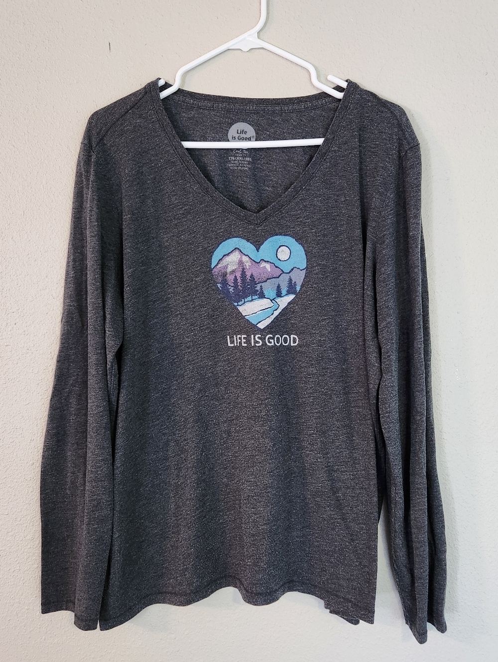 Women's Life Is Good Long Sleeve Tee Shirt Size XXL